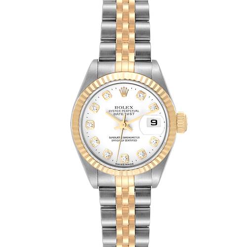 Photo of Rolex Datejust Steel Yellow Gold White Diamond Dial Ladies Watch 79173 Box Paper