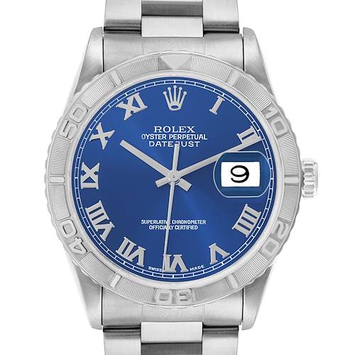 Photo of Rolex Datejust Turnograph Steel White Gold Mens Watch 16264 Box Papers