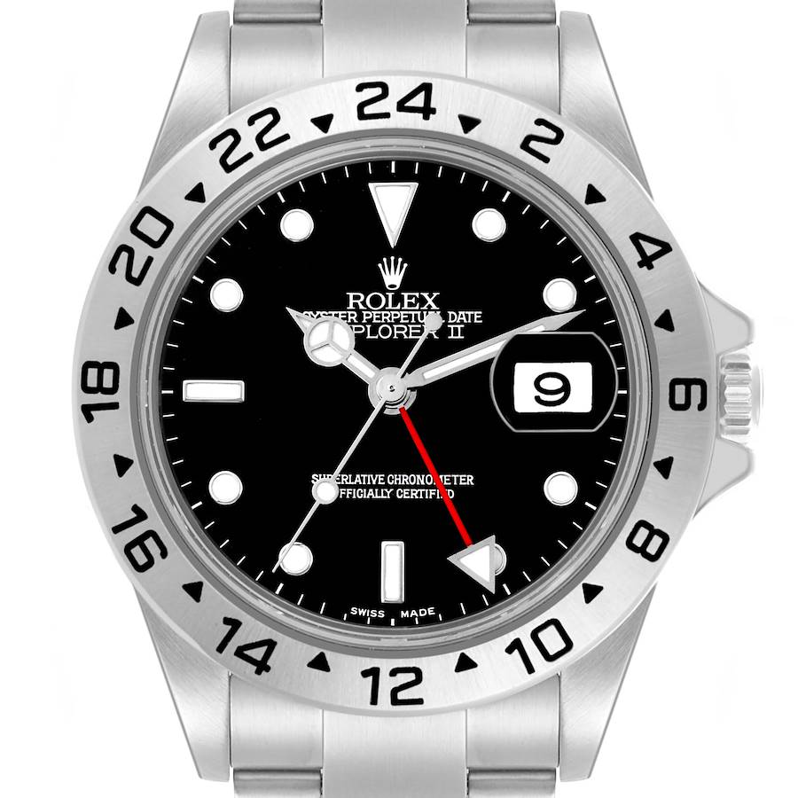 Rolex Explorer II Black Dial Steel Mens Watch 16570 SwissWatchExpo