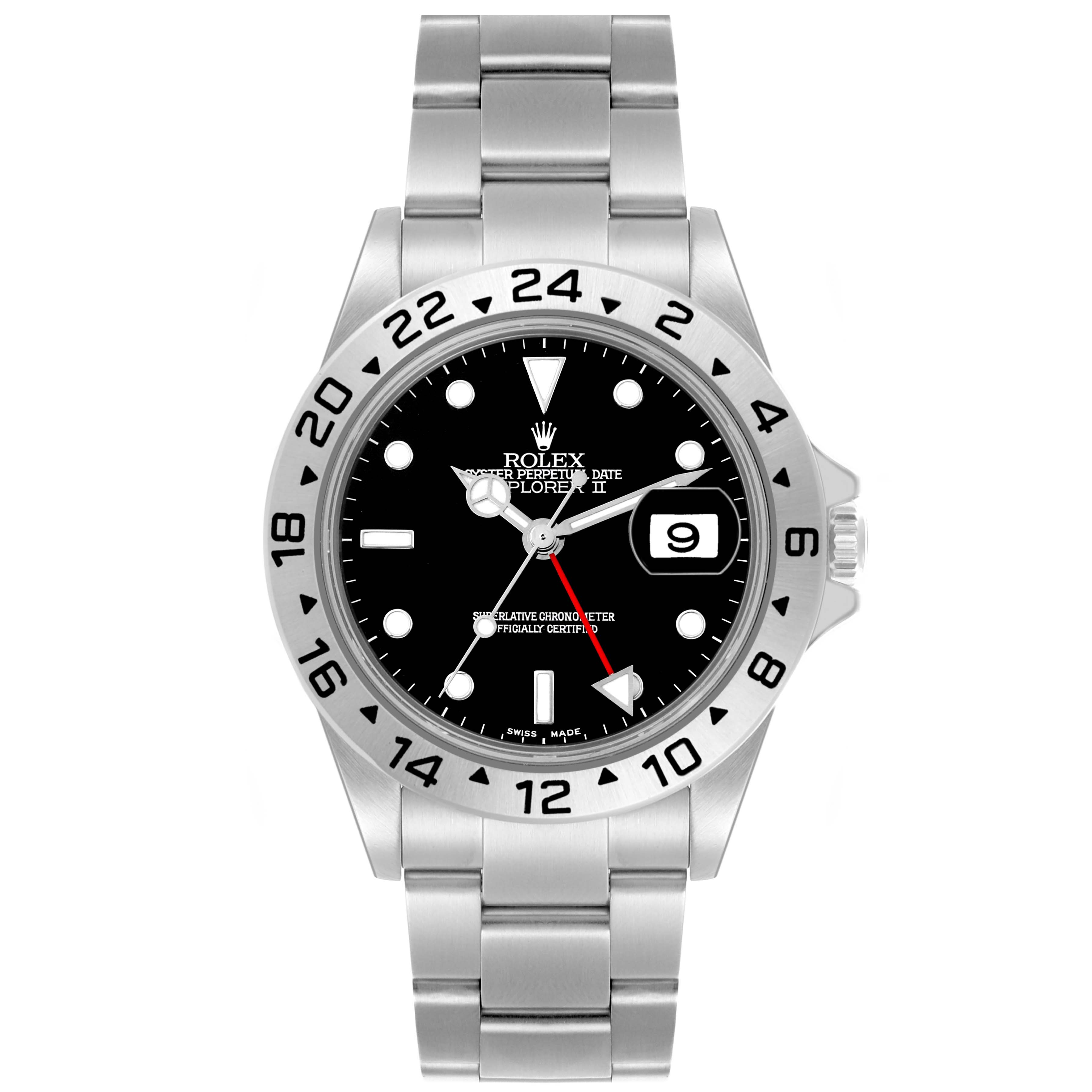 The Rolex Explorer 16570 Men
s Stainless Steel Black Dial 16570 Men
s Stainless Steel Black Dial model is shown from a front angle, highlighting the face, case, and bracelet.
