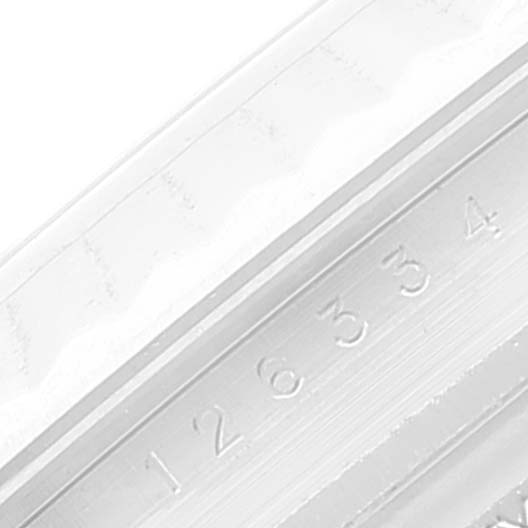 This image shows a close-up of the model number engraving on the case of a Rolex Datejust 41 126334 Men's Stainless Steel Silver Dial 126334 Men's Stainless Steel Silver Dial watch.
