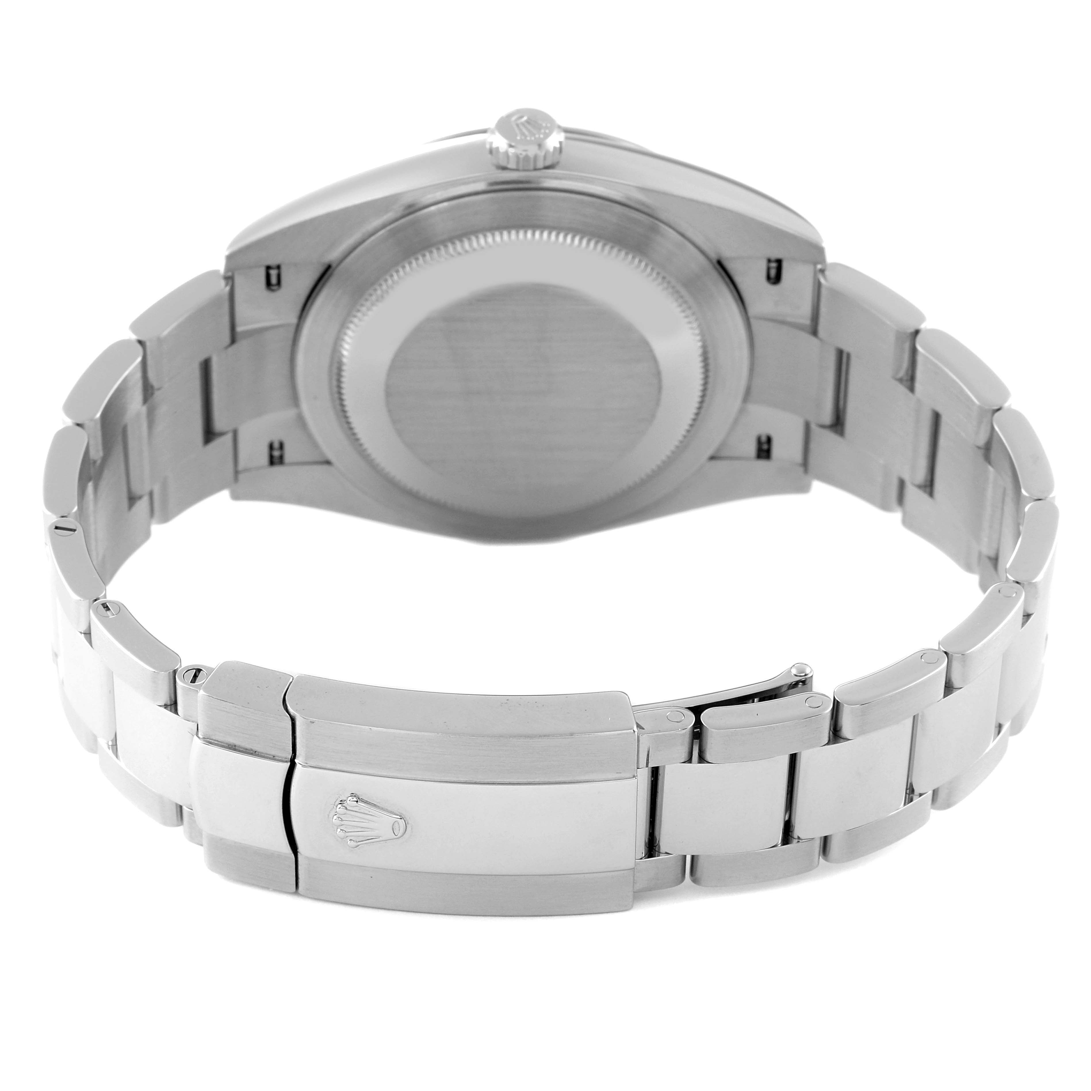 The image shows the back case and bracelet of a Rolex Datejust 41 126334 Men's Stainless Steel Silver Dial 126334 Men's Stainless Steel Silver Dial watch, viewed from the rear.