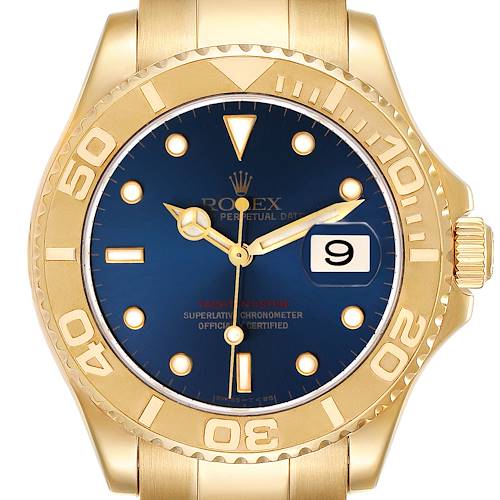 Photo of Rolex Yachtmaster 40mm Yellow Gold Blue Dial Mens Watch 16628