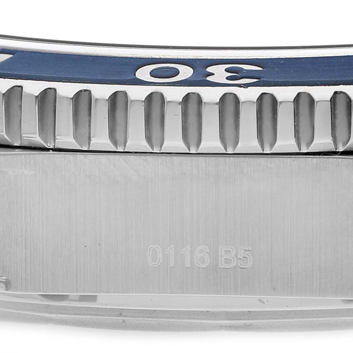 The image shows a close-up of the bezel and part of the case of the Breitling Superocean A17392D8/C910 Men's Stainless Steel Blue Dial A17392D8/C910 Men's Stainless Steel Blue Dial watch.