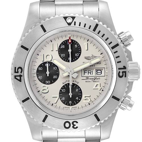 Photo of Breitling SuperOcean SteelFish Chronograph Mens Watch A13341 Box Card