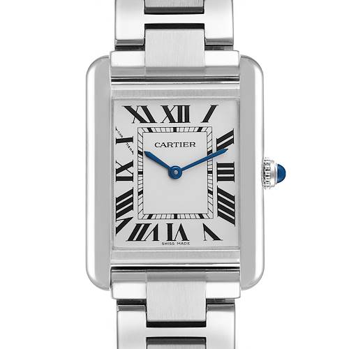 Photo of Cartier Tank Solo Small Silver Dial Steel Ladies Watch W5200013 Box Papers