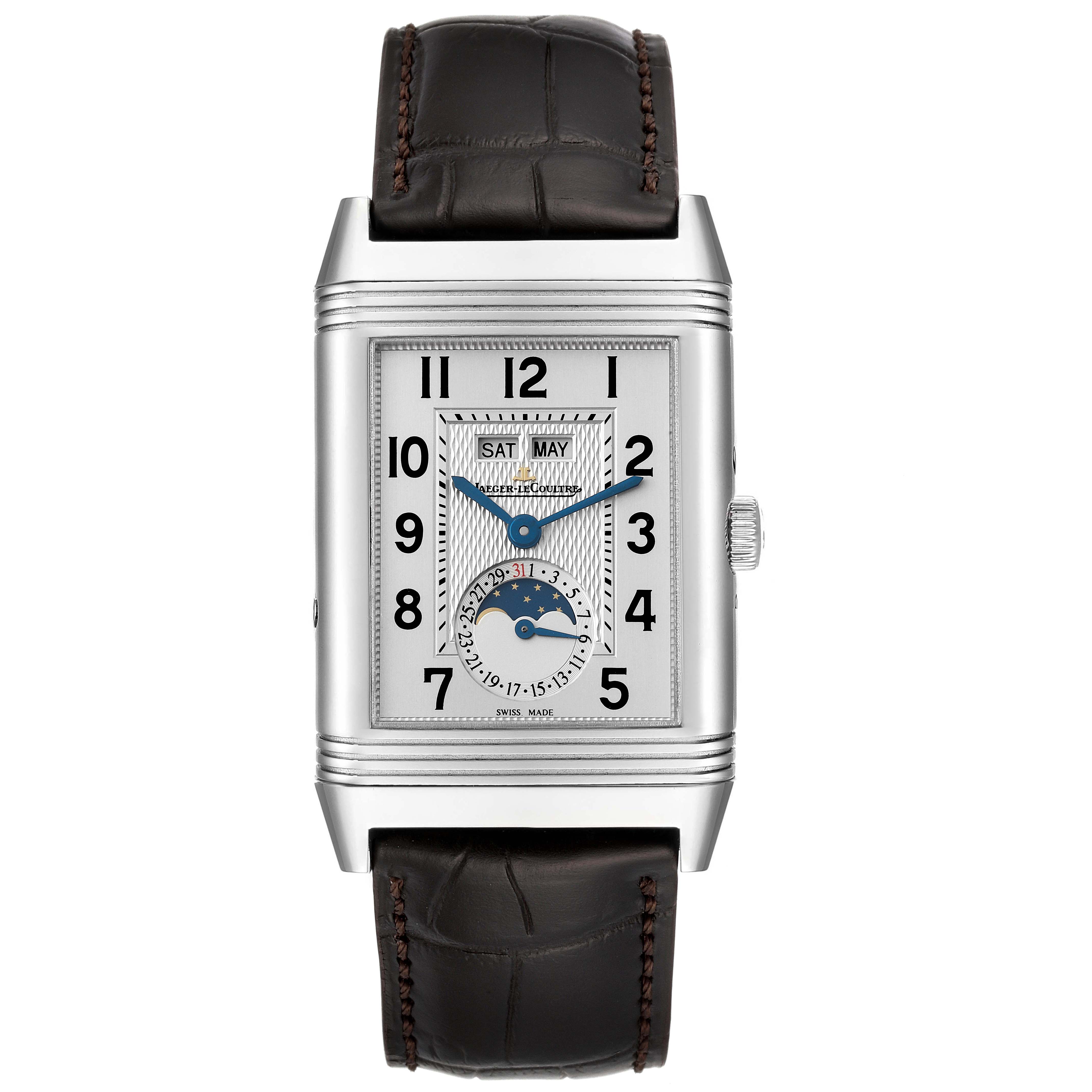 Jaeger LeCoultre Grande Reverso Moonphase Steel Mens Watch Q3758420 ...