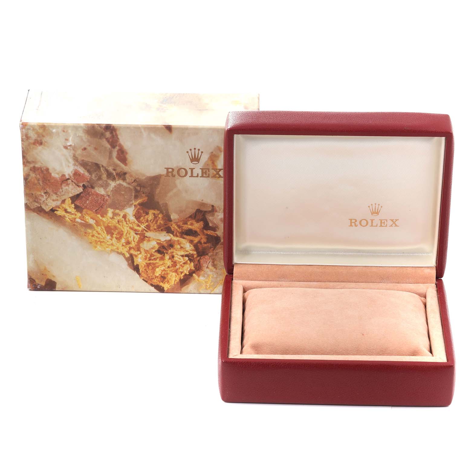 The image shows an open Rolex Datejust 69173 Women's Steel and Gold (two tone) Champagne Dial 69173 Women's Steel and Gold (two tone) Champagne Dial watch box with the outer packaging in the background.