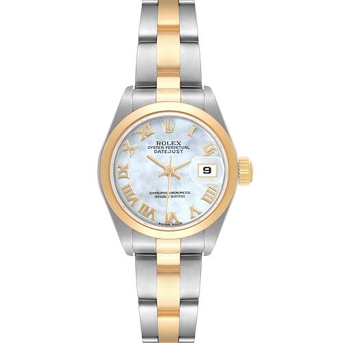 Photo of Rolex Datejust Steel Yellow Gold Mother of Pearl Ladies Watch 79163 Box Papers