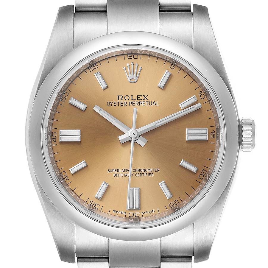 Rolex Oyster Perpetual 36 White Grape Dial Steel Mens Watch 116000 SwissWatchExpo