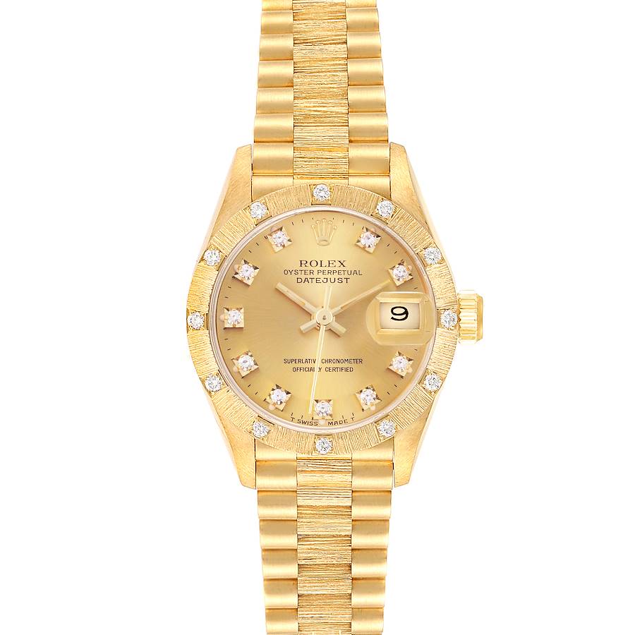 Rolex President Datejust Yellow Gold Diamond Ladies Watch 69288 SwissWatchExpo