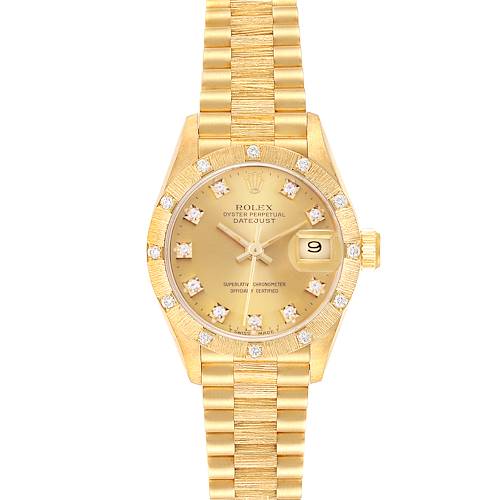 Photo of Rolex President Datejust Yellow Gold Diamond Ladies Watch 69288