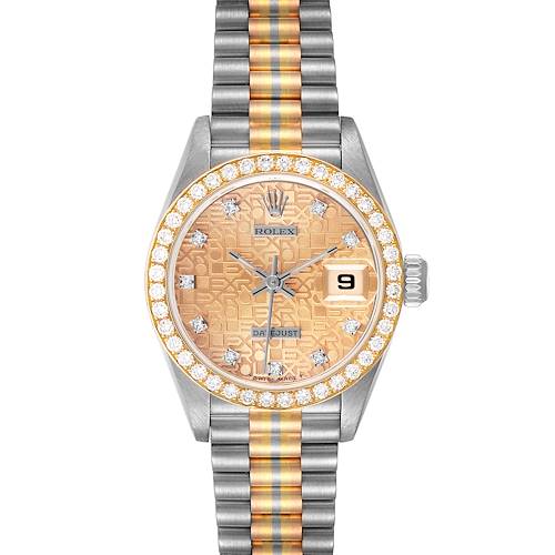 Photo of Rolex President Tridor White Yellow Rose Gold Diamond Ladies Watch 69139