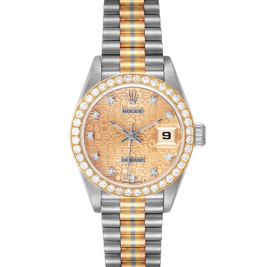 Rolex President Tridor White Yellow Rose Gold Diamond Ladies Watch 69139 SwissWatchExpo