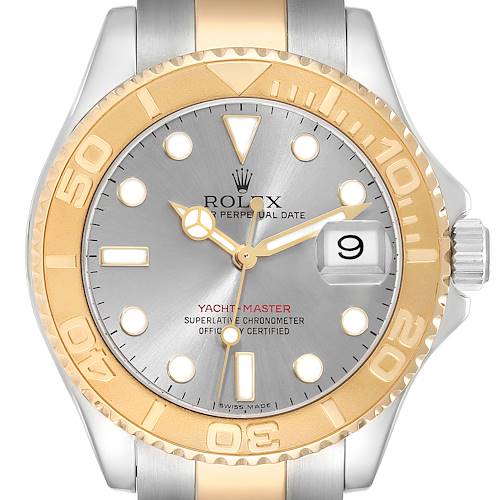 Photo of Rolex Yachtmaster Steel Yellow Gold Slate Dial Mens Watch 16623 Box Papers