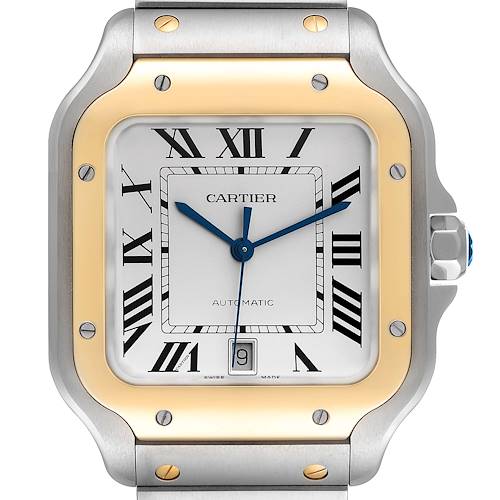 Photo of NOT FOR SALE Cartier Santos Large Steel Yellow Gold Mens Watch W2SA0009 Box Card PARTIAL PAYMENT