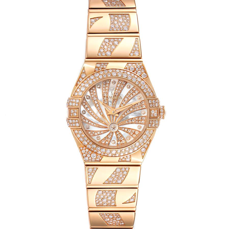 Omega Constellation Diamanten Rose Gold Diamond Ladies Watch 123.55.24.60.55.011 Unworn SwissWatchExpo
