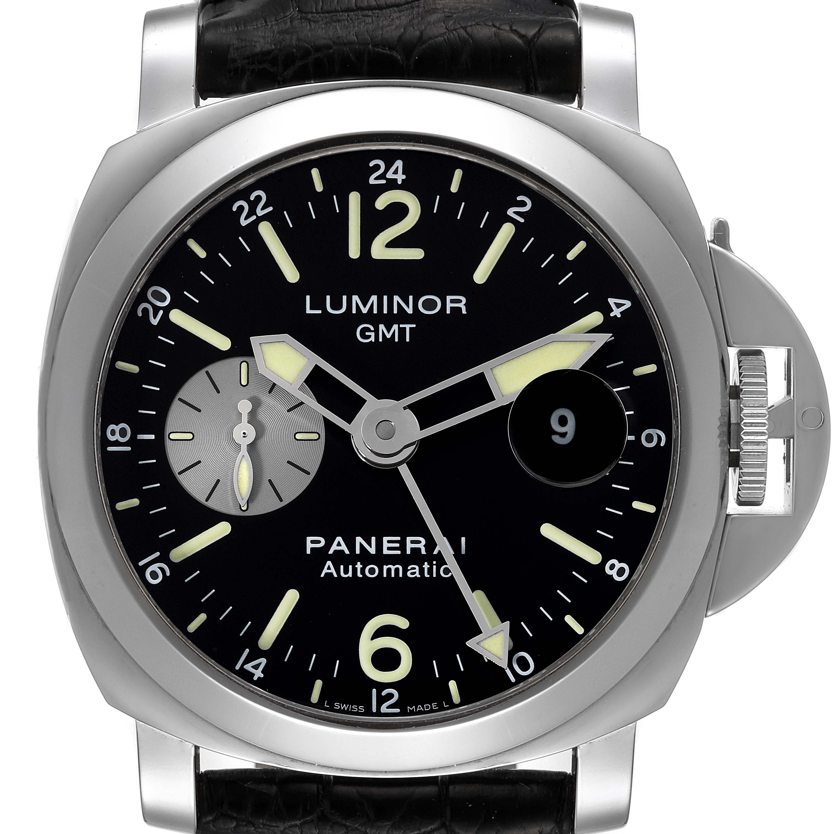 Panerai Luminor GMT Automatic Steel Mens Watch PAM00088 Box Card