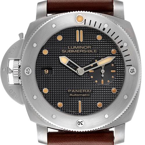 Photo of Panerai Submersible 1950 Left Handed Titanium Watch PAM00569 Box Papers