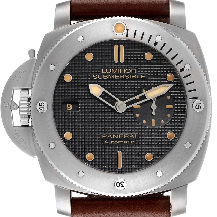 Panerai Submersible 1950 Left Handed Titanium Watch PAM00569 Box Papers SwissWatchExpo