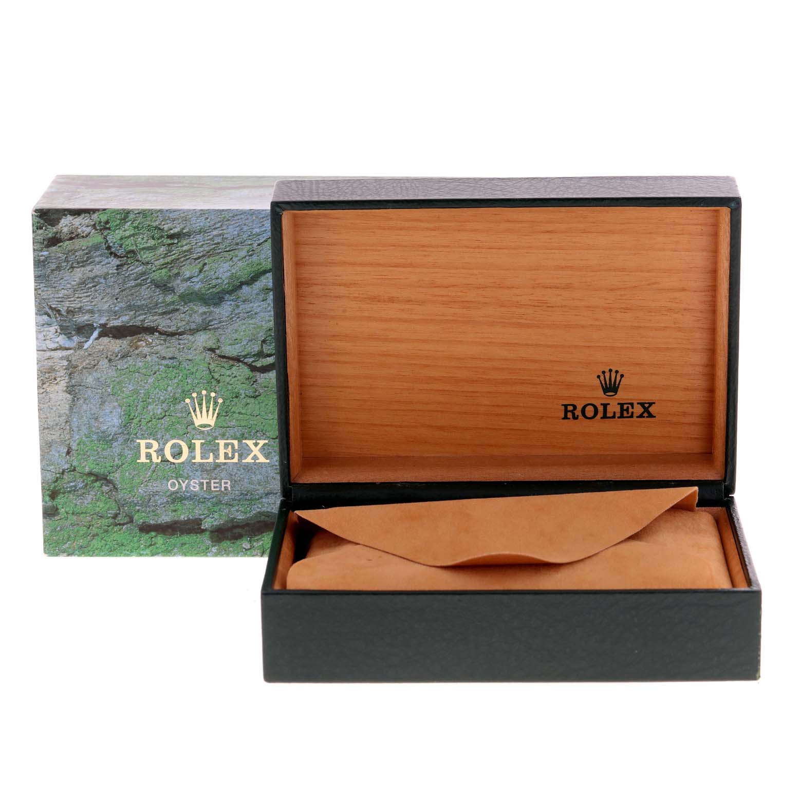 The image shows the opened box and packaging for a Rolex Datejust 16234 Men's Steel and Gold (two tone) Pink Dial 16234 Men's Steel and Gold (two tone) Pink Dial, with visible branding.