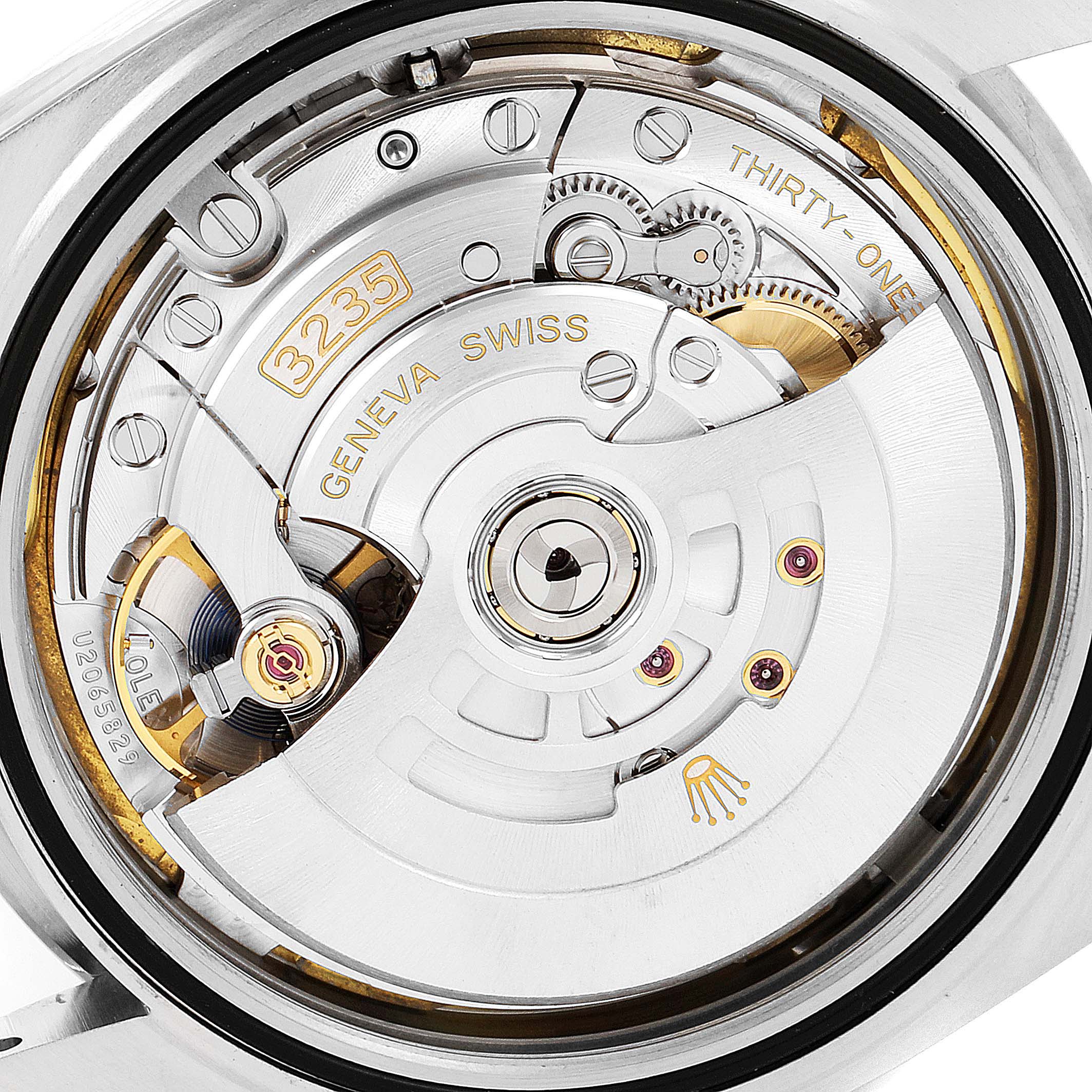 This image shows the movement mechanism of the Rolex Datejust 41 126334 Men
s Stainless Steel White Dial 126334 Men
s Stainless Steel White Dial, highlighting the intricacies of the 3235 caliber.