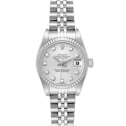 Photo of Rolex Datejust Steel White Gold Diamond Dial Ladies Watch 79174