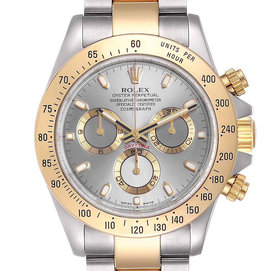 Rolex Daytona Steel Yellow Gold Slate Dial Mens Watch 116523 Box SwissWatchExpo