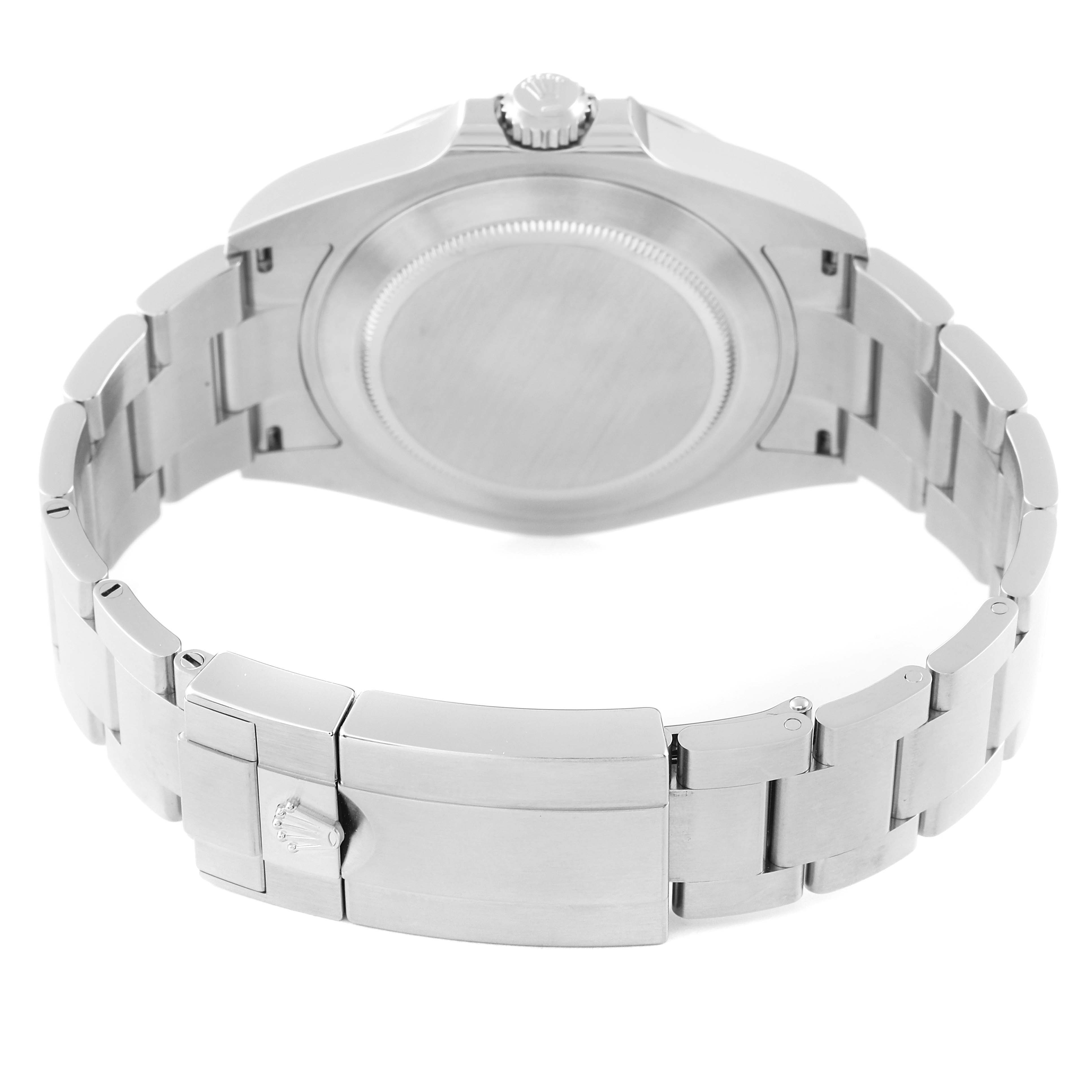 The image shows the back angle of a Rolex Explorer 226570 Men's Stainless Steel White Dial 226570 Men's Stainless Steel White Dial watch, focusing on the case back and stainless steel bracelet.