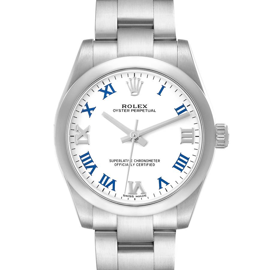Rolex Oyster Perpetual 31mm Midsize White Dial Ladies Watch 177200 Box Card SwissWatchExpo
