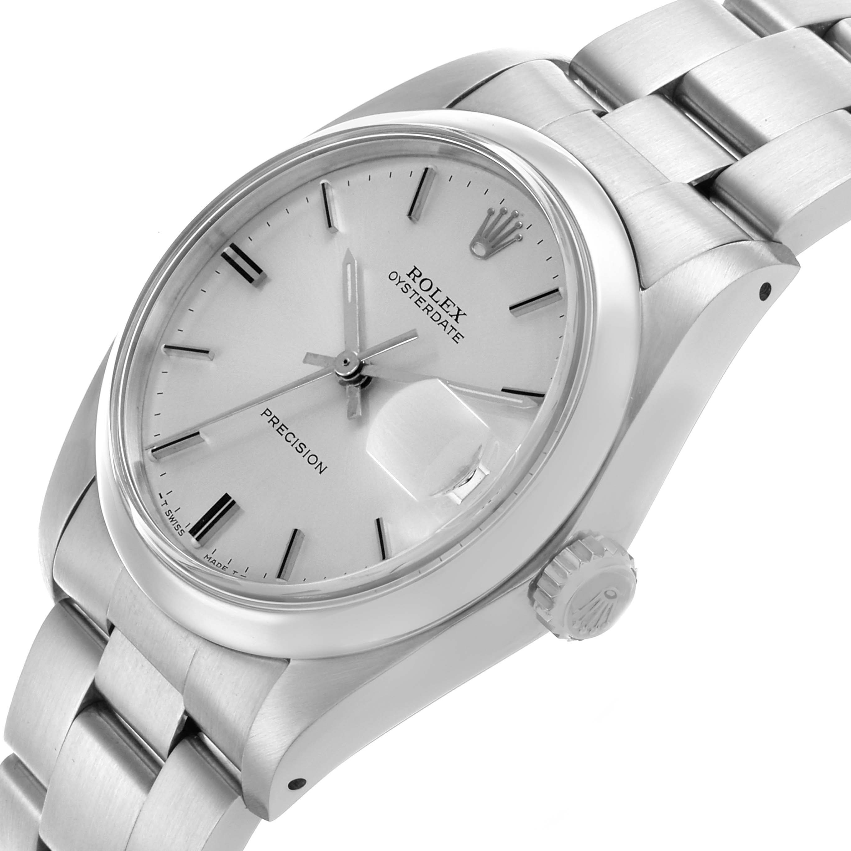 The Rolex Vintage Collection 6694 Men's Stainless Steel Silver Dial 6694 Men's Stainless Steel Silver Dial model is shown at a side angle, displaying the dial, crown, and partial bracelet.