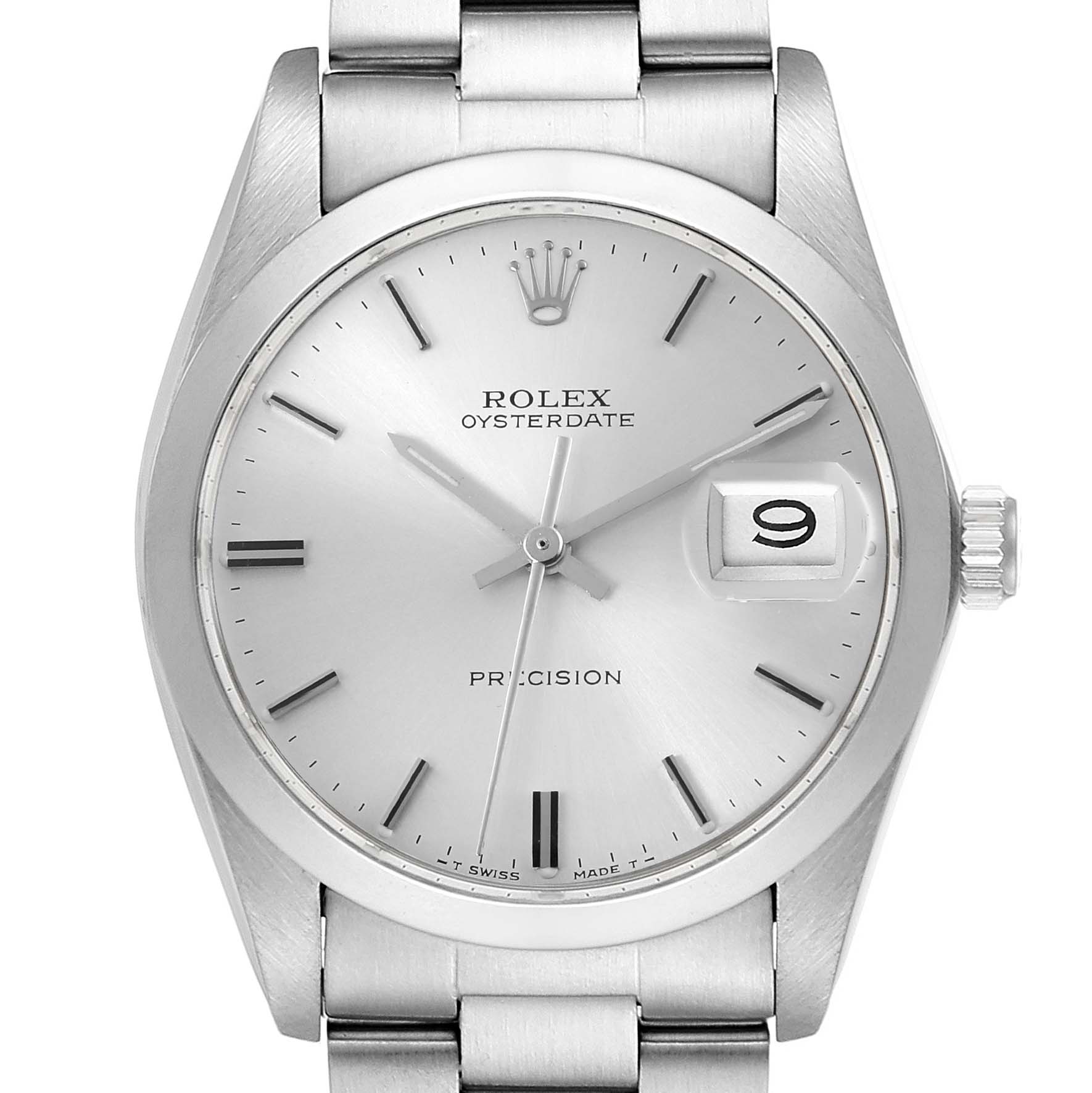 The Rolex Vintage Collection 6694 Men's Stainless Steel Silver Dial 6694 Men's Stainless Steel Silver Dial watch is shown from a front angle, displaying its dial, bezel, and bracelet.