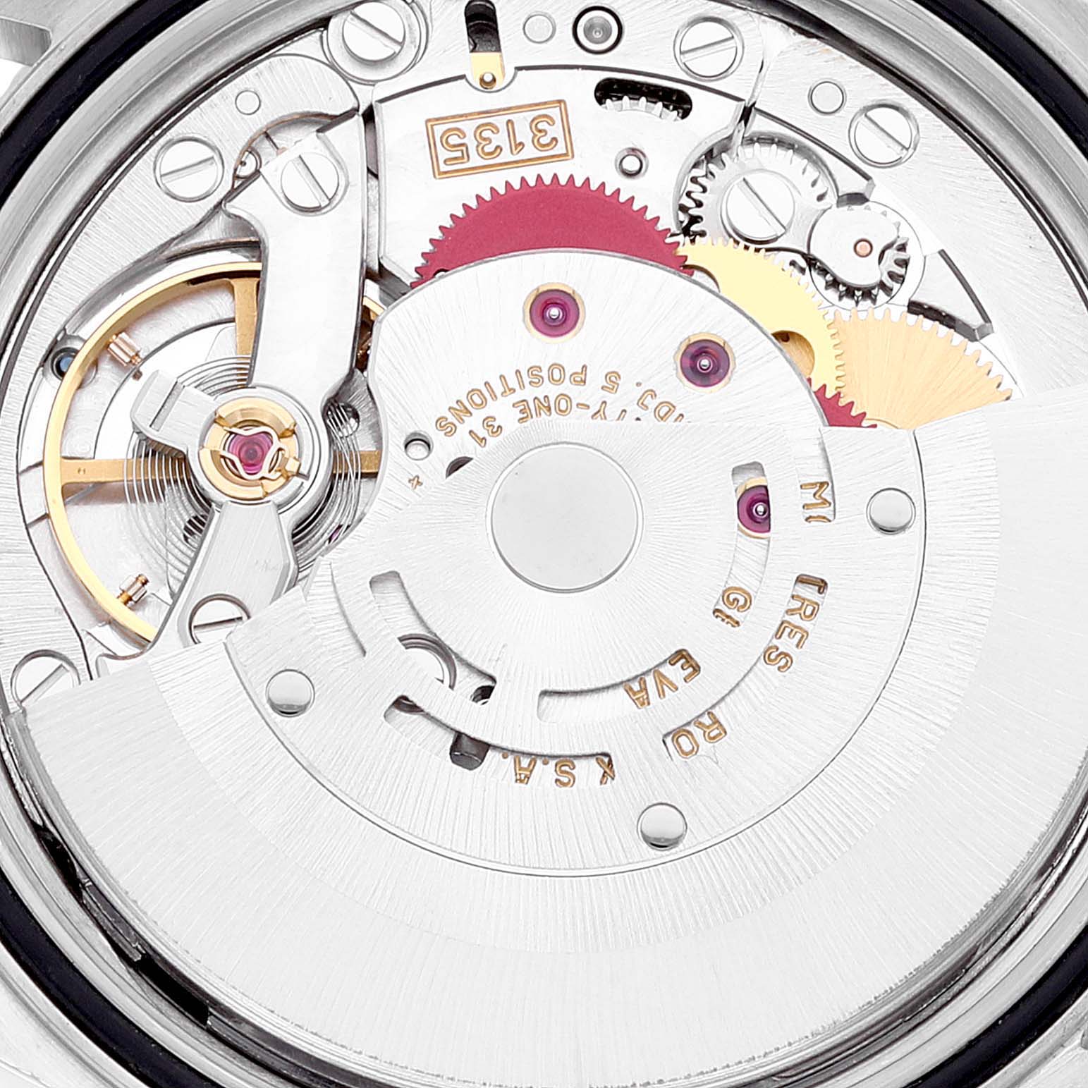 This is an image of the internal movement components of a Rolex Turn-o-Graph 16264 Men
s Stainless Steel Black Dial 16264 Men
s Stainless Steel Black Dial watch, viewed from the back.