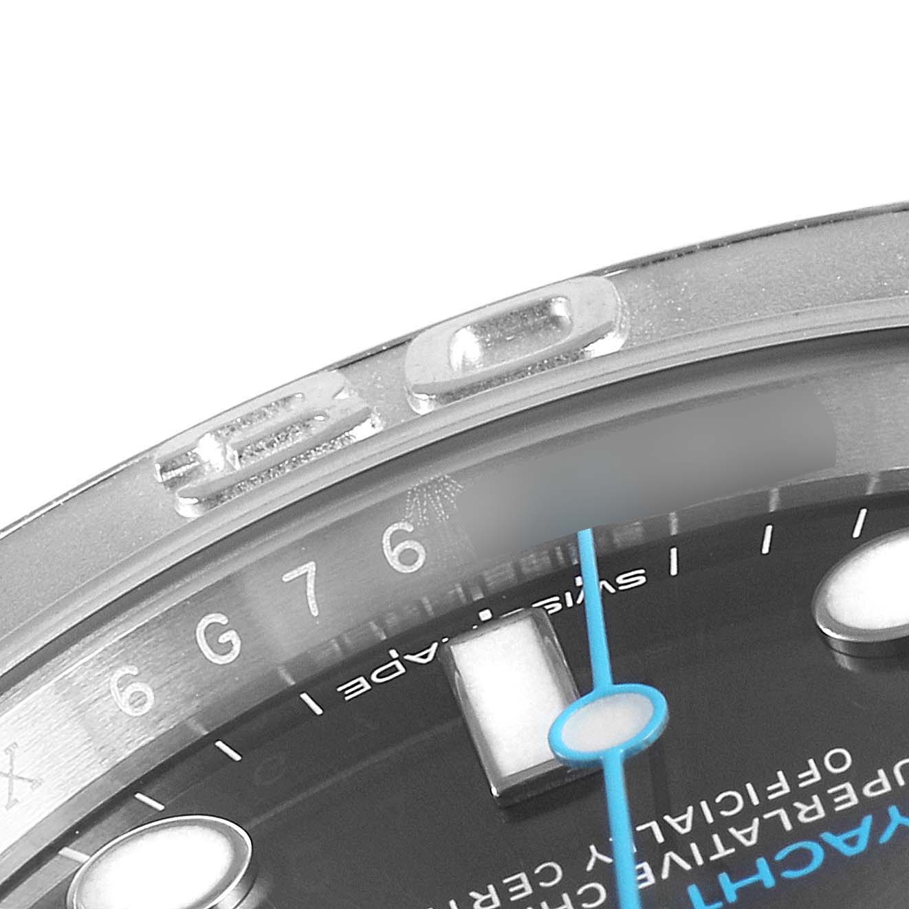 The image shows a close-up of the dial, bezel, and part of the crown of a Rolex Yacht-Master 116622 Men's Stainless Steel Grey Dial 116622 Men's Stainless Steel Grey Dial watch.