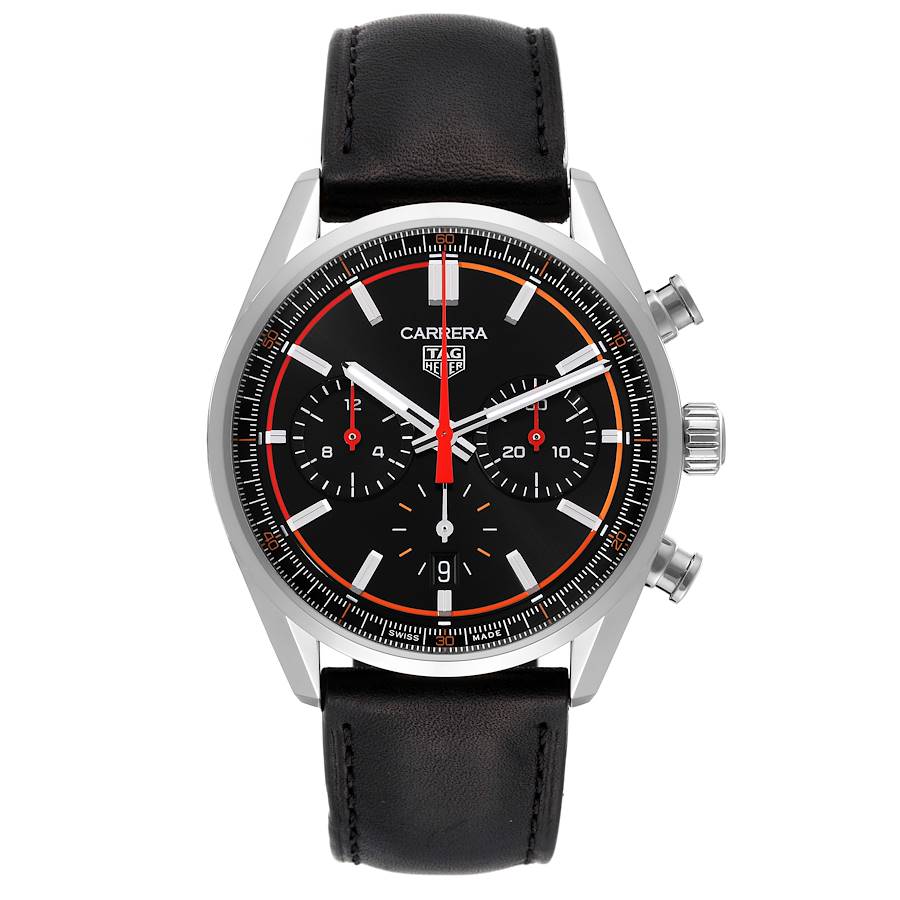 New In Box TAG Heuer Mens Carrera Series, GMT Feature, Swiss Automatic  Movement, Black Dial, Steel Case, Leather Strap, 3 Year Warranty