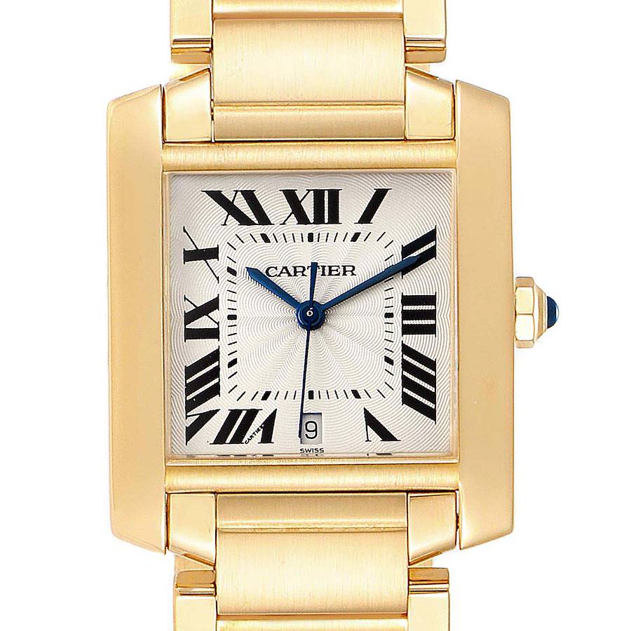 Cartier Tank Francaise Large Yellow Gold Automatic Mens Watch W50001R2 SwissWatchExpo