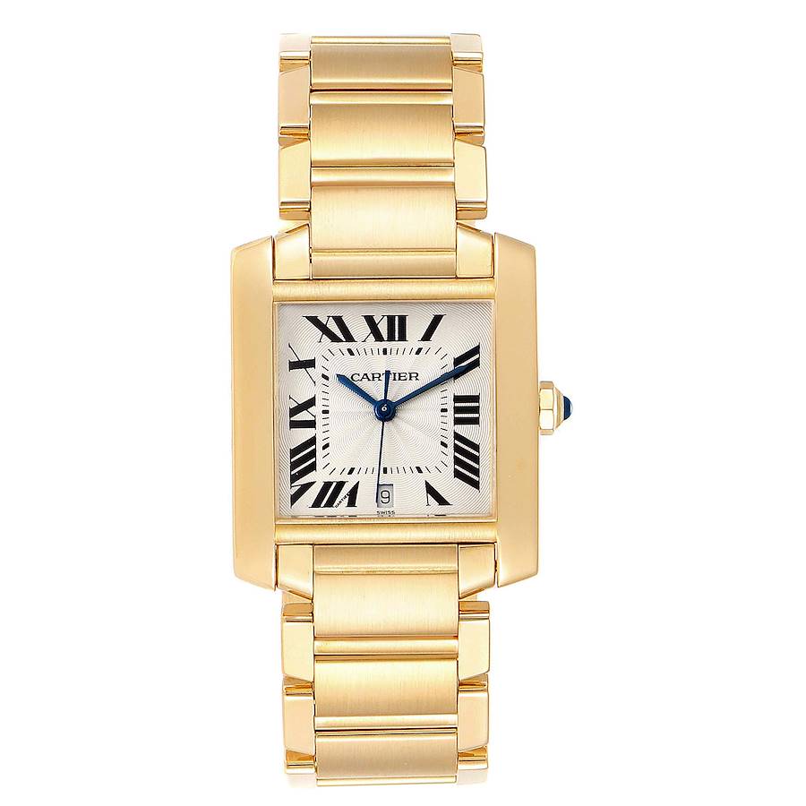 CARTIER TANK FRANCAISE AUTOMATIC LARGE MODEL STAINLESS STEEL AND YELLOW GOLD  WATCH MODEL REFERENCE 2302 — Garnier The Jewellers