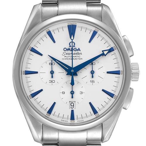 Photo of Omega Aqua Terra Chronograph Steel Silver Dial Mens Watch 2812.30.37 Box Card