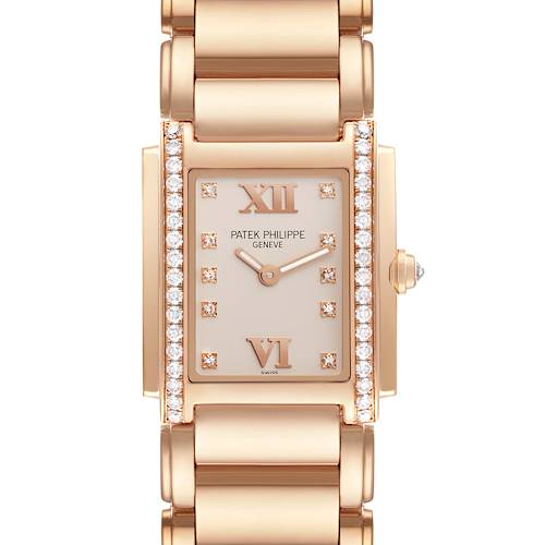 Photo of Patek Philippe Twenty-4 Rose Gold Diamond Ladies Quartz Watch 4910