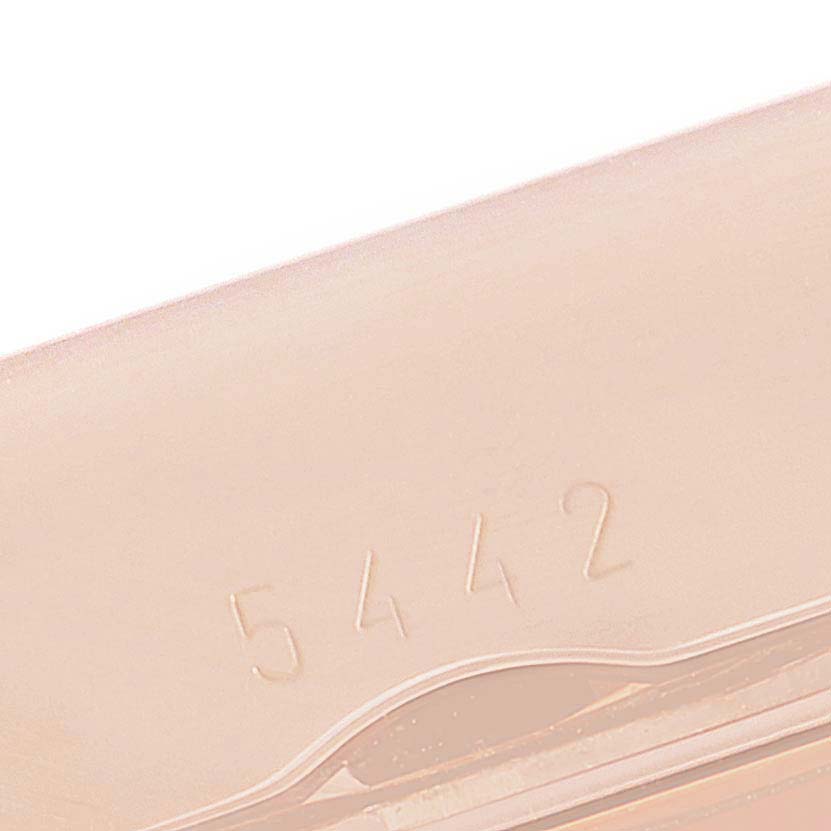 The image shows a close-up of the engraving "5442" on a Rolex Cellini 5442 Men
s Rose Gold Black Dial 5442 Men
s Rose Gold Black Dial model watch band clasp.