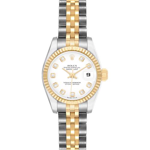 Photo of Rolex Datejust Steel Yellow Gold White Diamond Dial Ladies Watch 179173