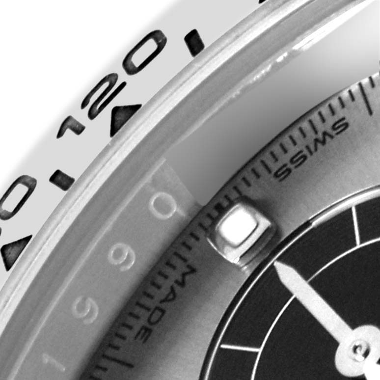 The image shows the dial and bezel of a Rolex Daytona 116509 Men's White Gold Silver Dial 116509 Men's White Gold Silver Dial watch at a close-up angle, highlighting the tachymetric scale and sub-dial.