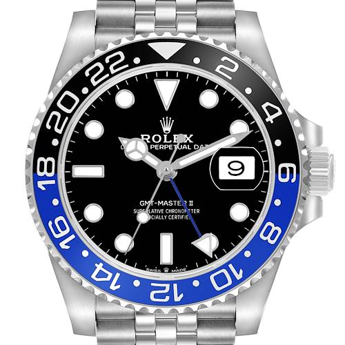 Photo of Rolex GMT Master II Steel Batman Black Blue Bezel Mens Watch 126710 Box Card