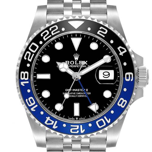 Photo of Rolex GMT Master II Steel Batman Black Blue Bezel Mens Watch 126710 Box Card