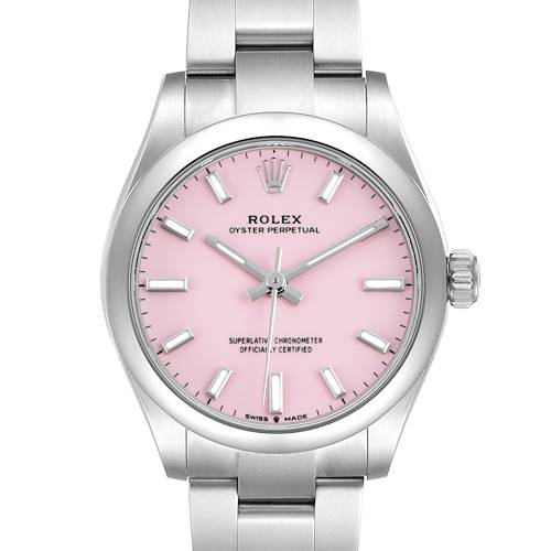 Photo of Rolex Oyster Perpetual Midsize 31 Steel Pink Dial Ladies Watch 277200