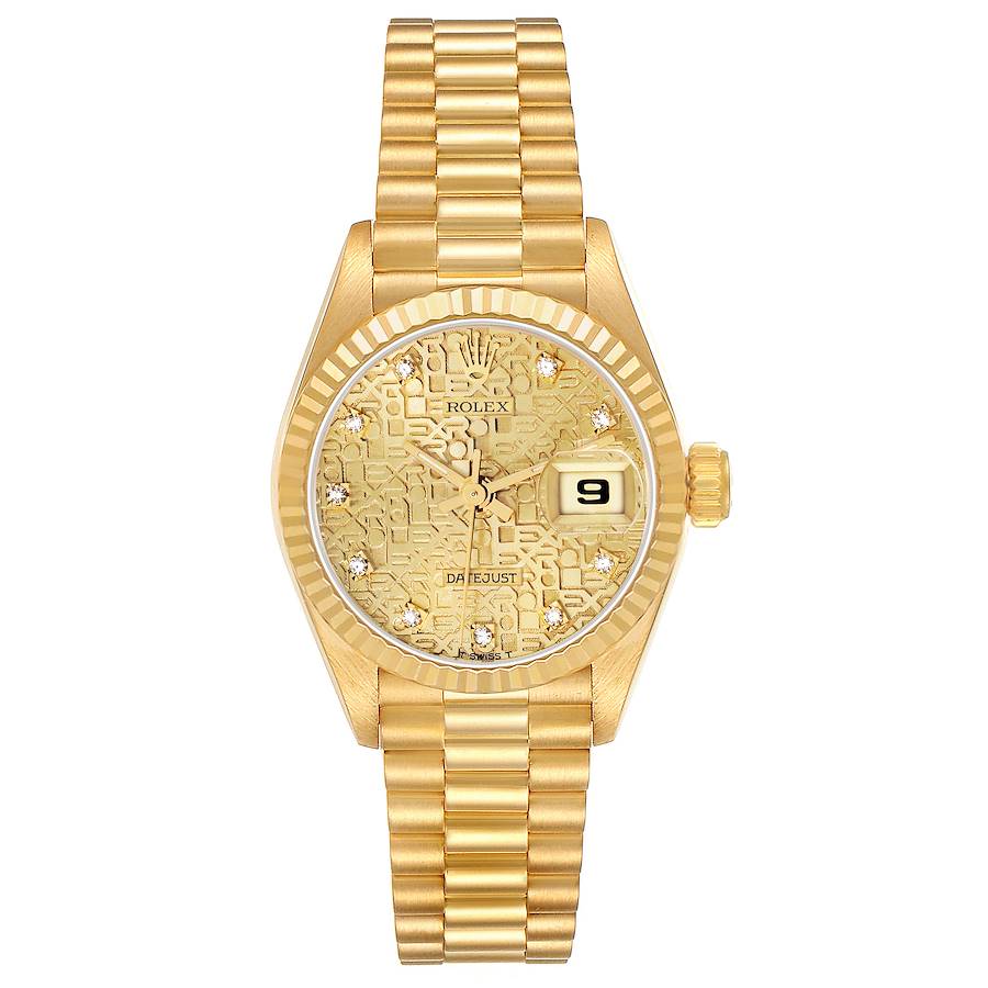 ROLEX DATEJUST PRESIDENT 18k Yellow Gold Ladies Watch SERVICED Rolex Ladies President Datejust 69178 Champagne 18k Yellow  main image 2