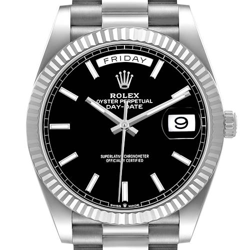 Photo of Rolex President Day-Date 40 Diamond White Gold Mens Watch 228239 Box Card