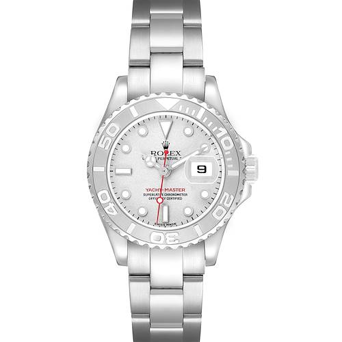 Photo of Rolex Yachtmaster 29 Steel Platinum Dial Bezel Ladies Watch 169622