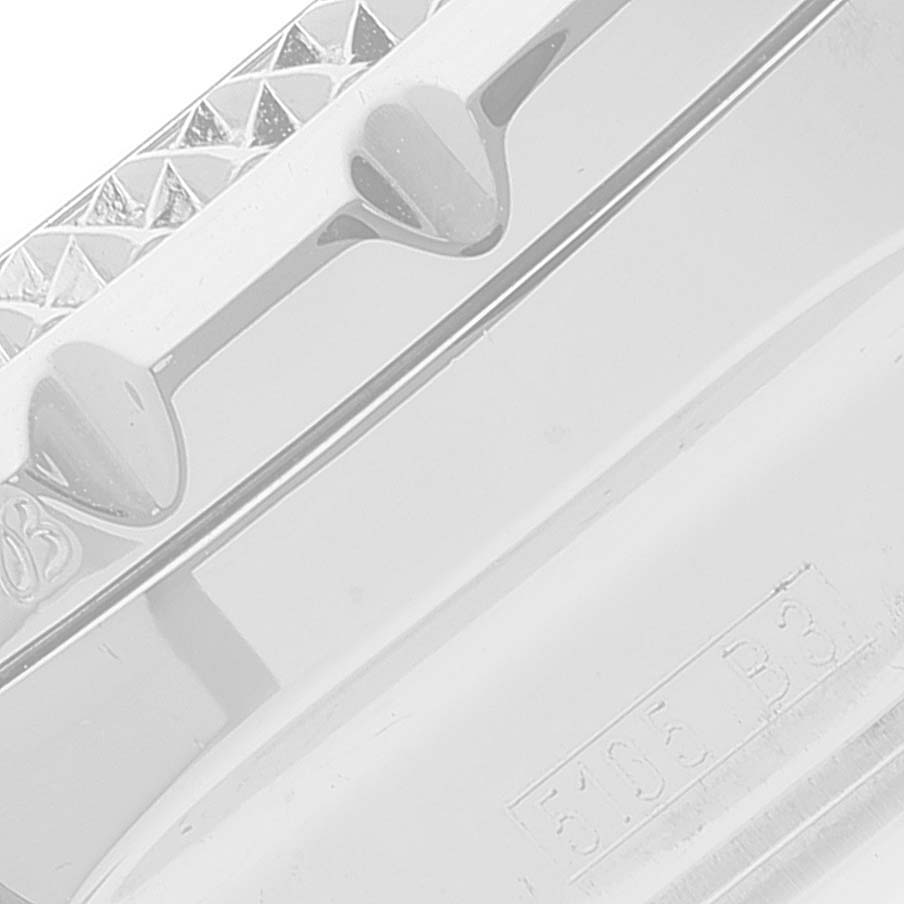 The image shows a close-up of the bezel and case details of the Bentley model by Breitling.