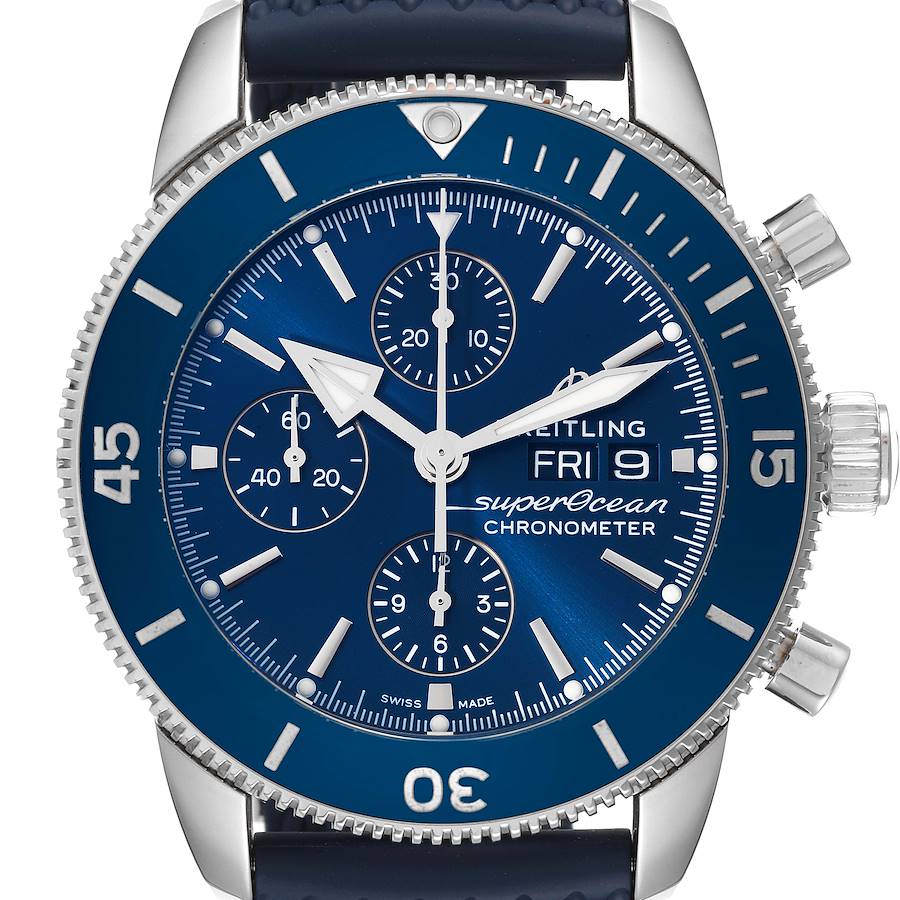 Breitling SuperOcean Heritage II Chrono Blue Dial Mens Watch A13313 Box Papers SwissWatchExpo